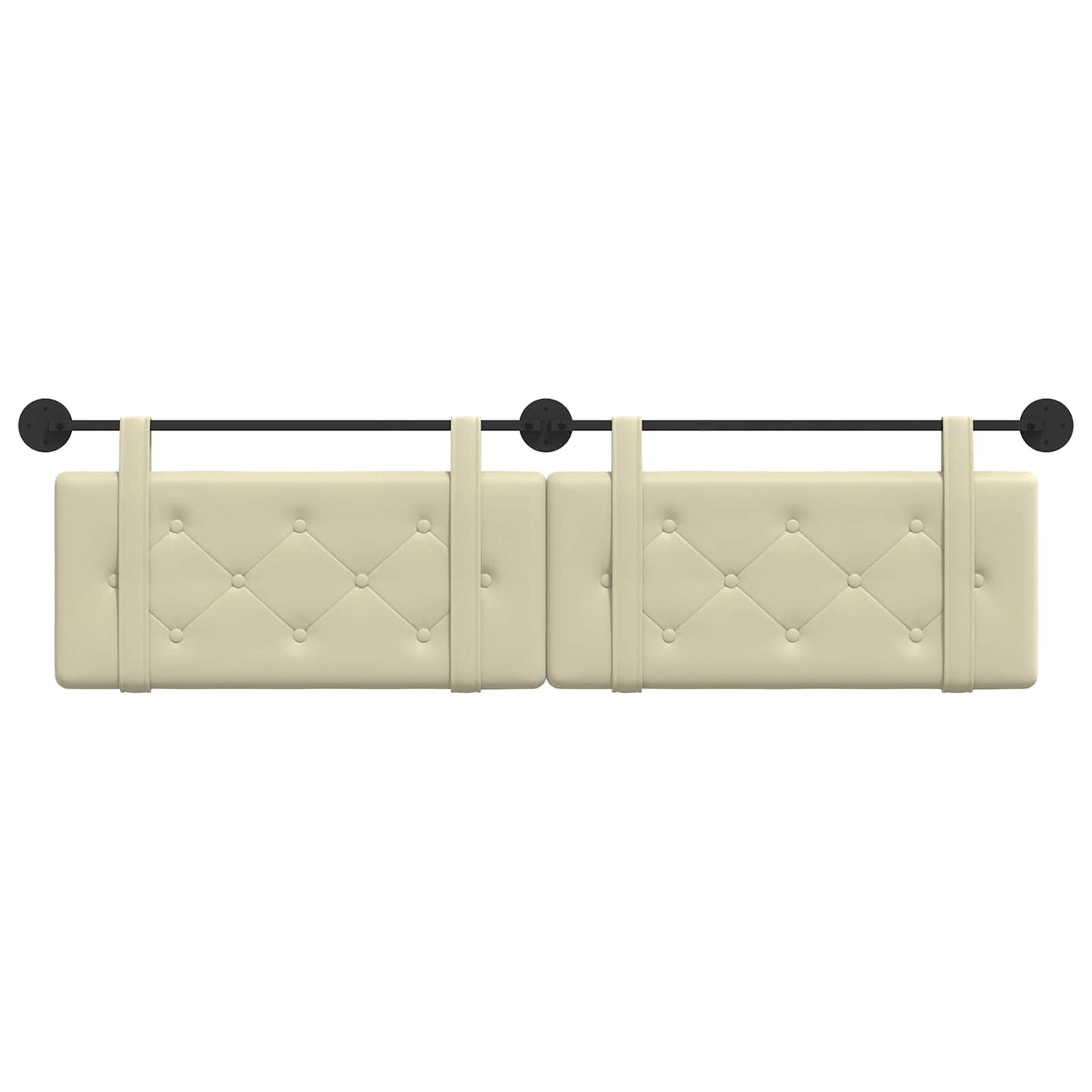 Hangend Hoofdeinde Crème 170 x 55 x 5 cm Nep Leer