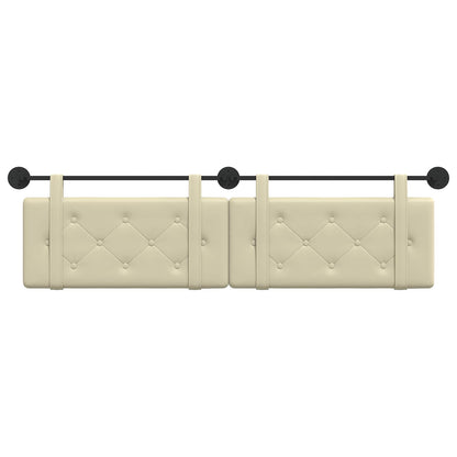 Hangend Hoofdeinde Crème 170 x 55 x 5 cm Nep Leer
