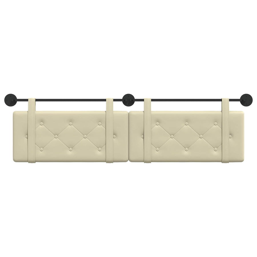 Hangend Hoofdeinde Crème 170 x 55 x 5 cm Nep Leer