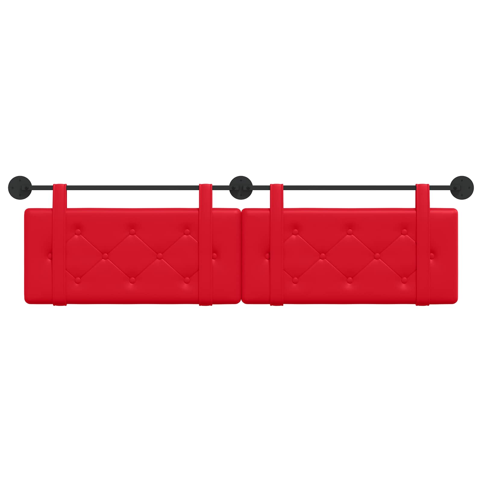Hangend Hoofdeinde Wandgemonteerd Rood 170 x 55 x 5 cm Nep Leer