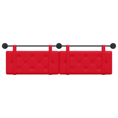 Hangend Hoofdeinde Wandgemonteerd Rood 170 x 55 x 5 cm Nep Leer