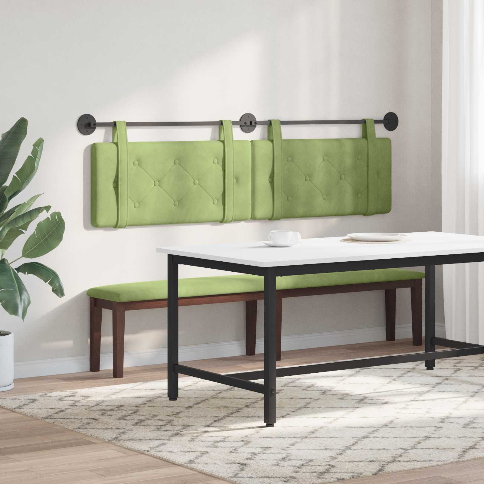 Hangend Hoofdeinde Lichtgroen 190 x 55 x 5 cm Fluweel