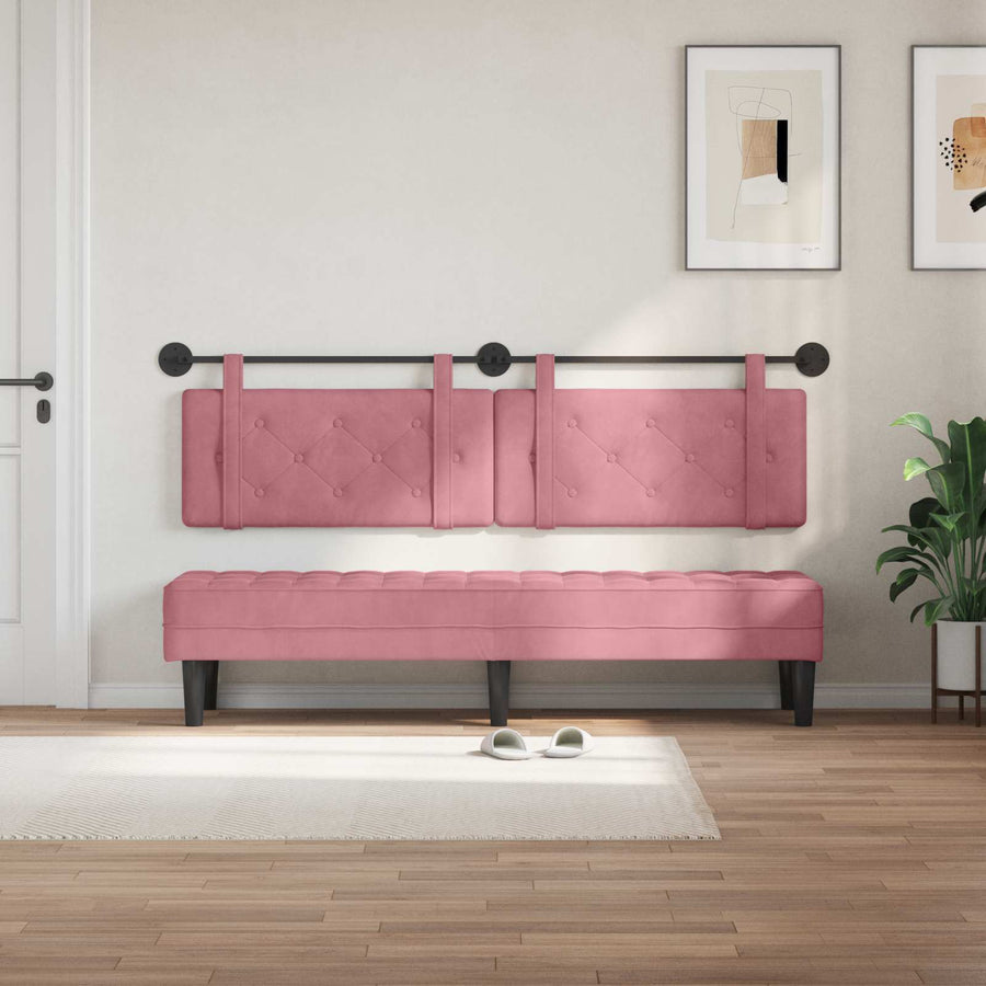 Hangend Hoofdeinde Wandgemonteerd Roze 190 x 55 x 5 cm Fluweel