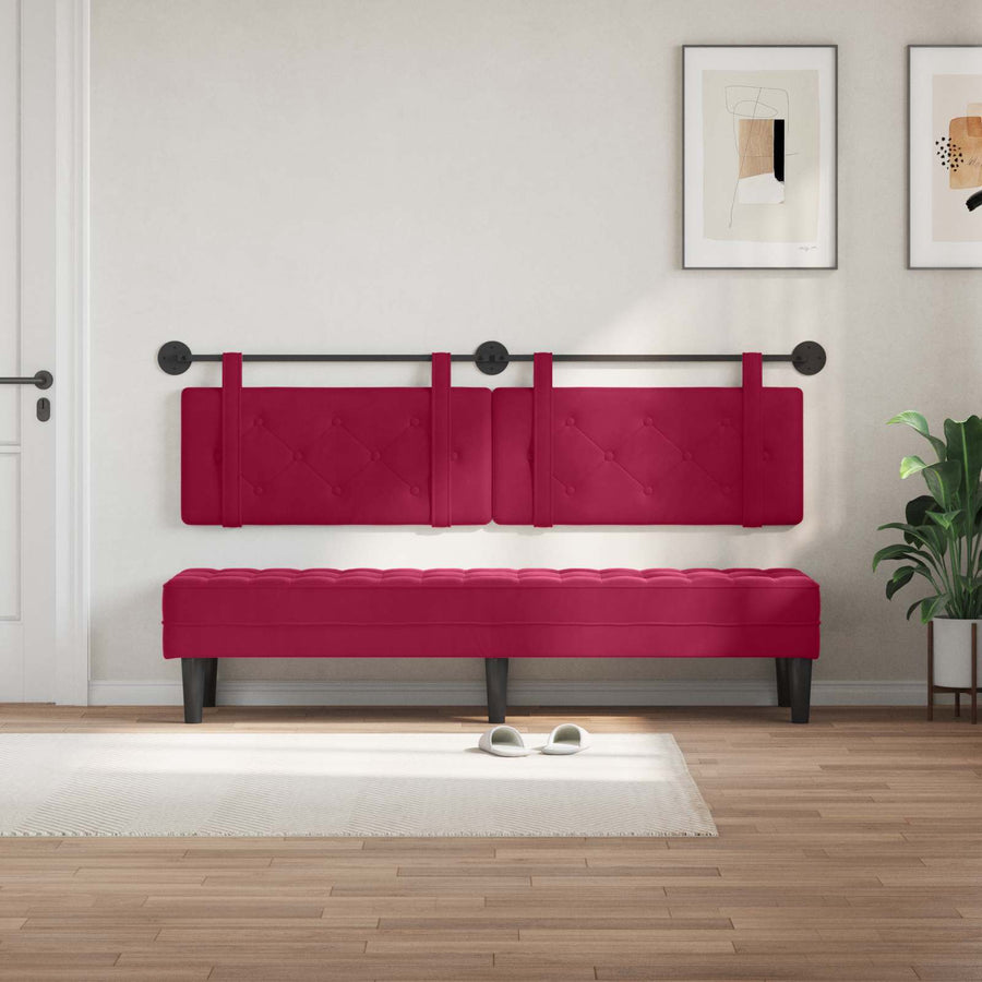 Hangend Hoofdeinde Wijnrood 190 x 55 x 5 cm Fluweel