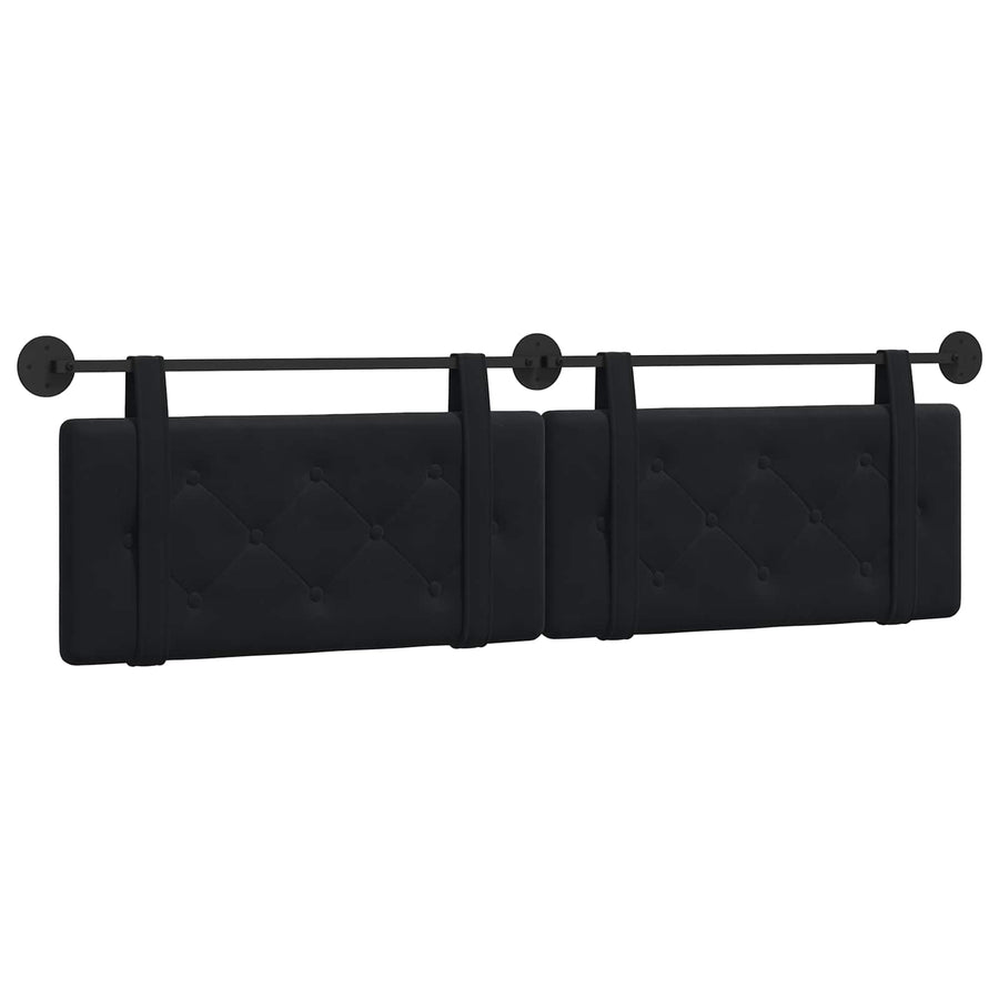 Hangend Hoofdeinde Wandgemonteerd Zwart 190 x 55 x 5 cm Fluweel