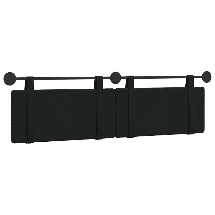 Hangend Hoofdeinde Wandgemonteerd Zwart 190 x 55 x 5 cm Fluweel