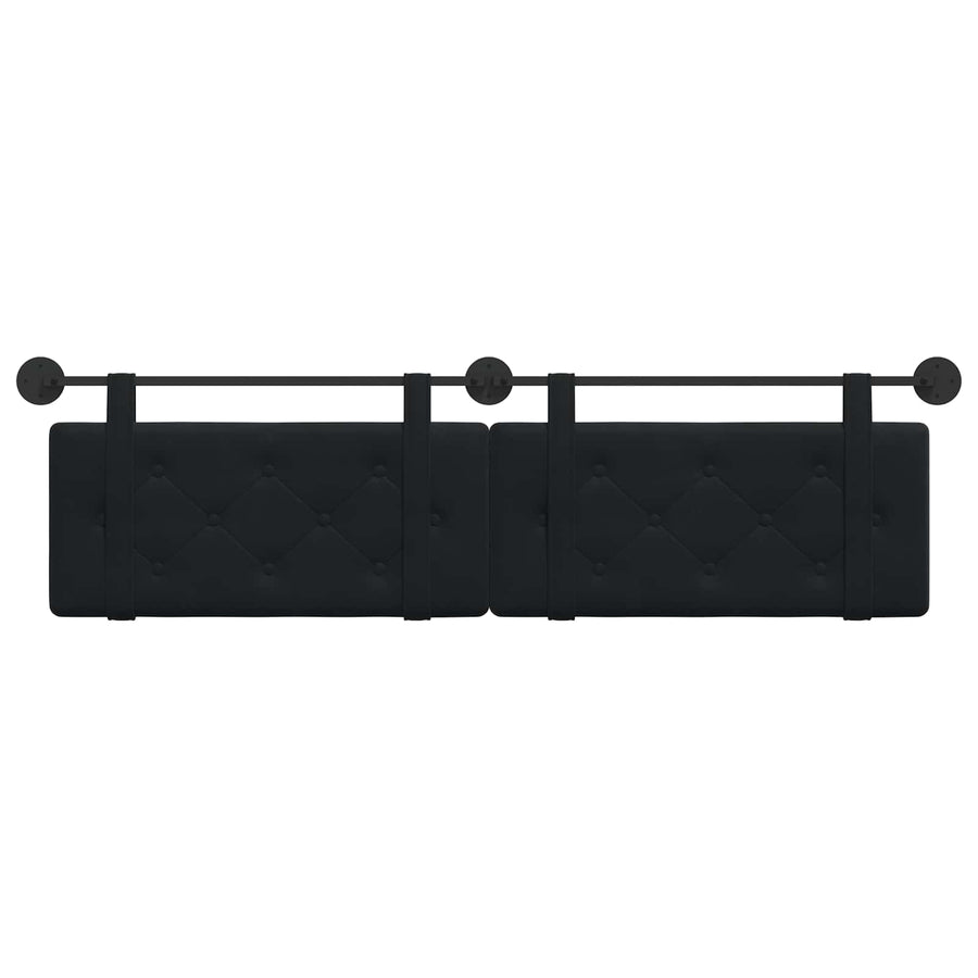 Hangend Hoofdeinde Wandgemonteerd Zwart 190 x 55 x 5 cm Fluweel