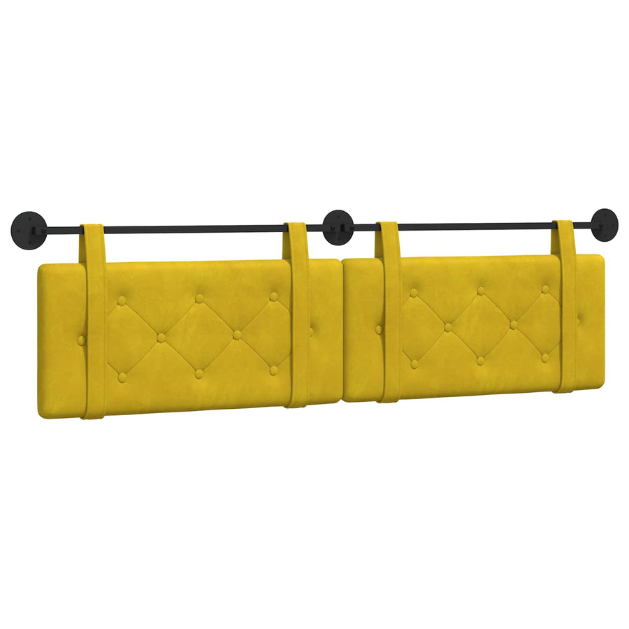 Hangend Hoofdeinde Wandgemonteerd Geel 190 x 55 x 5 cm Fluweel