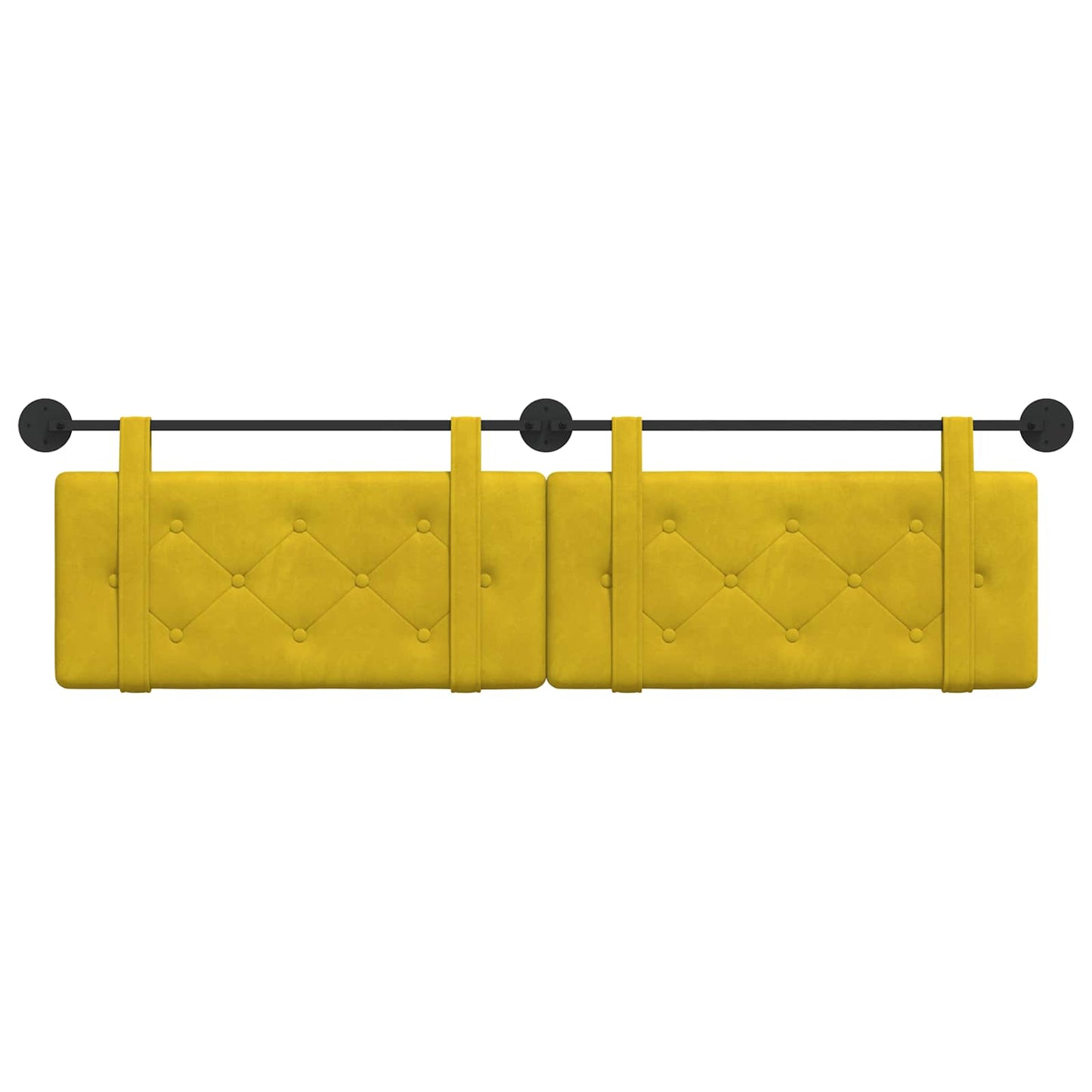 Hangend Hoofdeinde Wandgemonteerd Geel 190 x 55 x 5 cm Fluweel