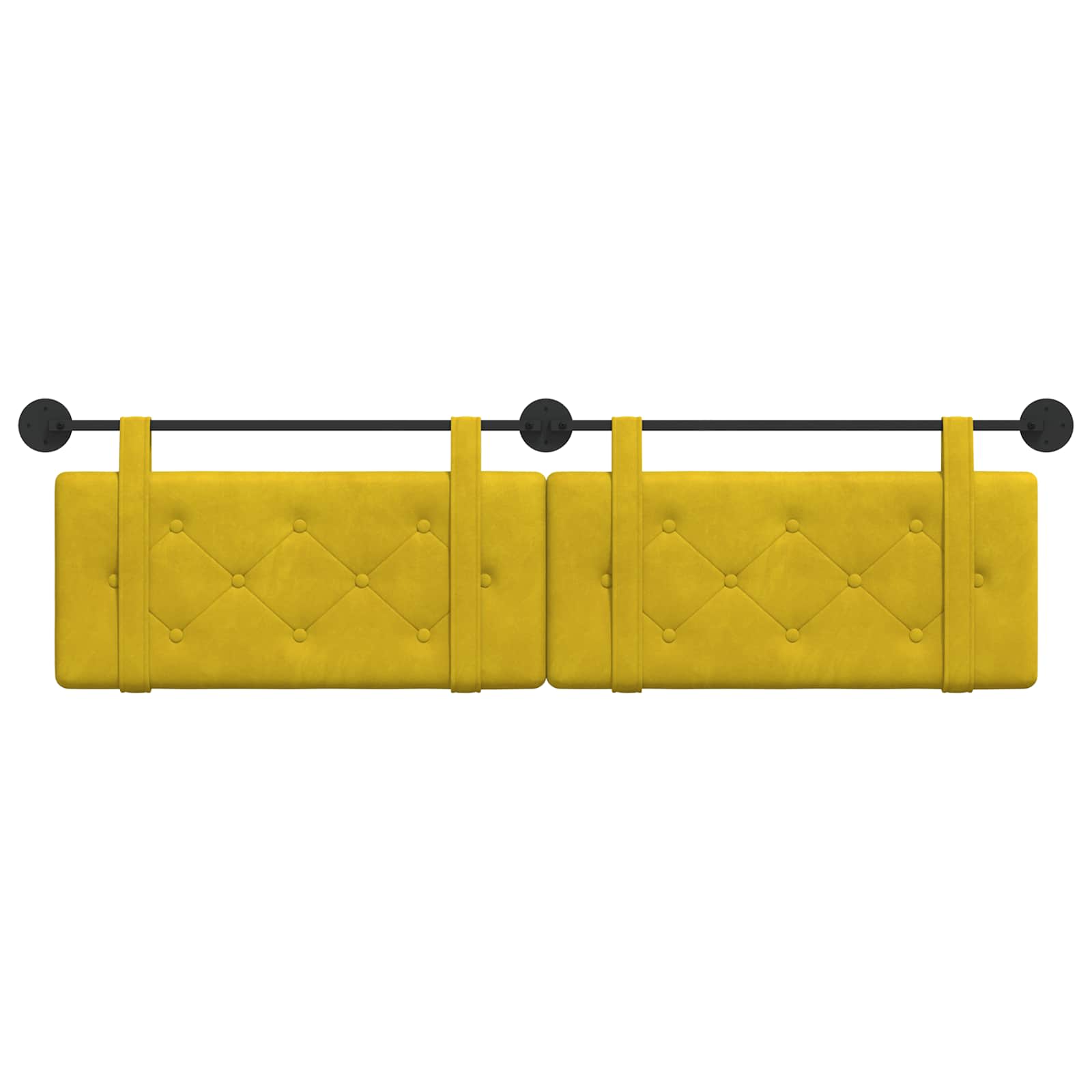 Hangend Hoofdeinde Wandgemonteerd Geel 190 x 55 x 5 cm Fluweel
