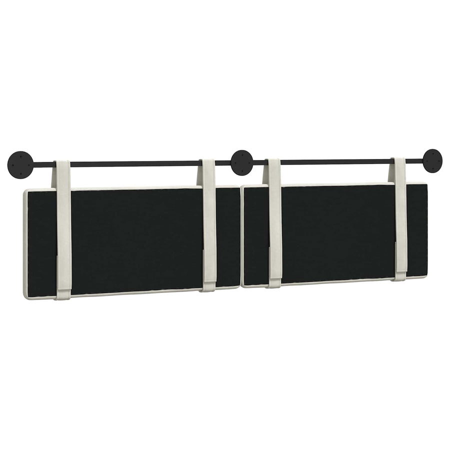 Hangend Hoofdeinde Wandgemonteerd Crème 190 x 55 x 5 cm Fluweel