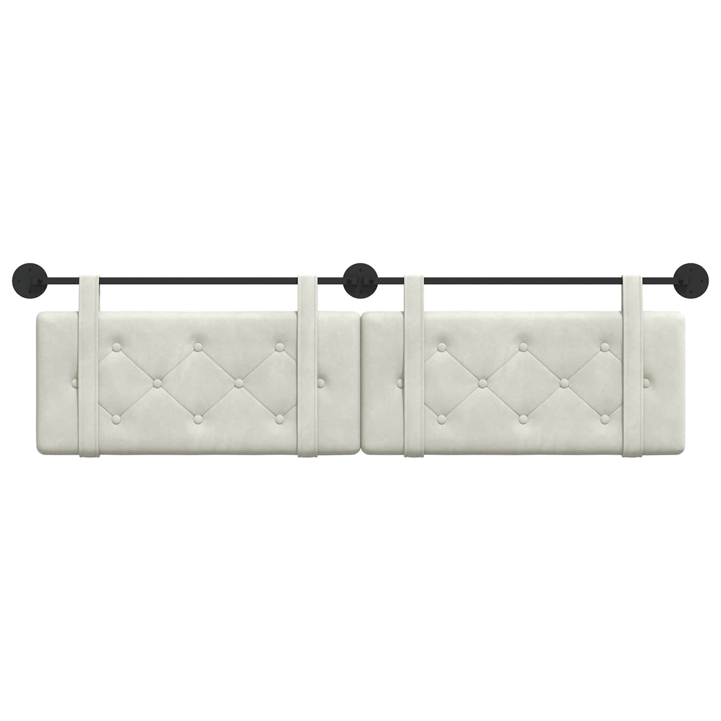 Hangend Hoofdeinde Wandgemonteerd Crème 190 x 55 x 5 cm Fluweel