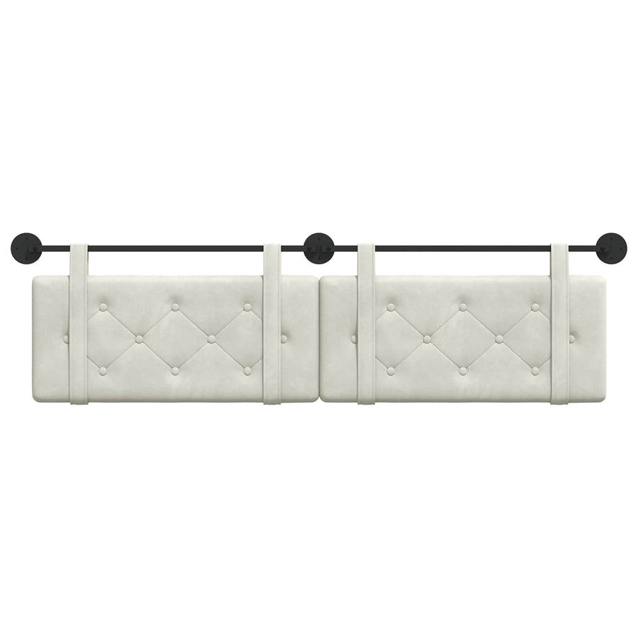 Hangend Hoofdeinde Wandgemonteerd Crème 190 x 55 x 5 cm Fluweel