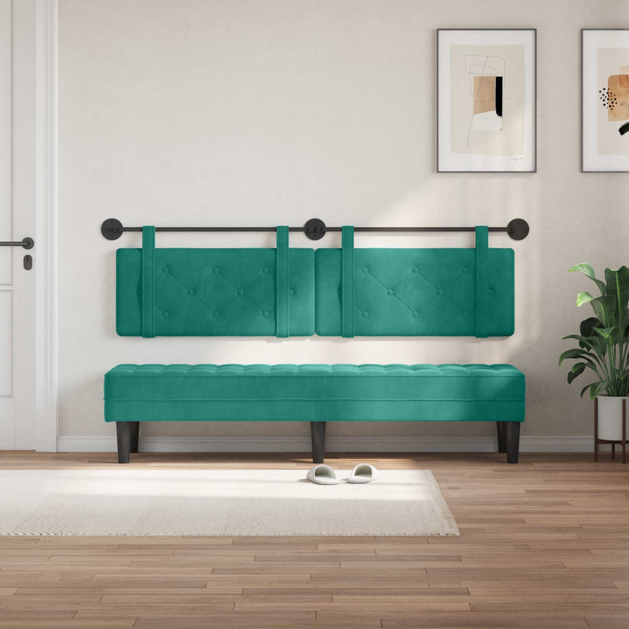 Hangend Hoofdeinde Turquoise 190 x 55 x 5 cm Fluweel