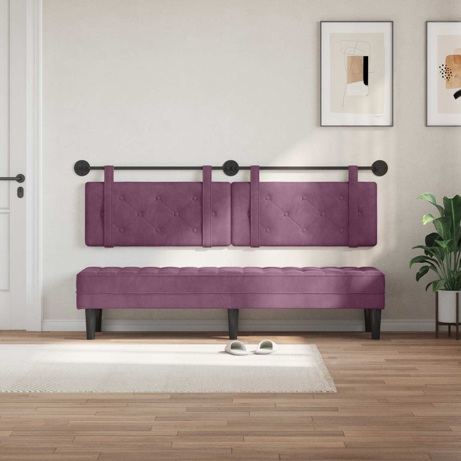 Hangend Hoofdeinde Wandgemonteerd Paars 190 x 55 x 5 cm Fluweel