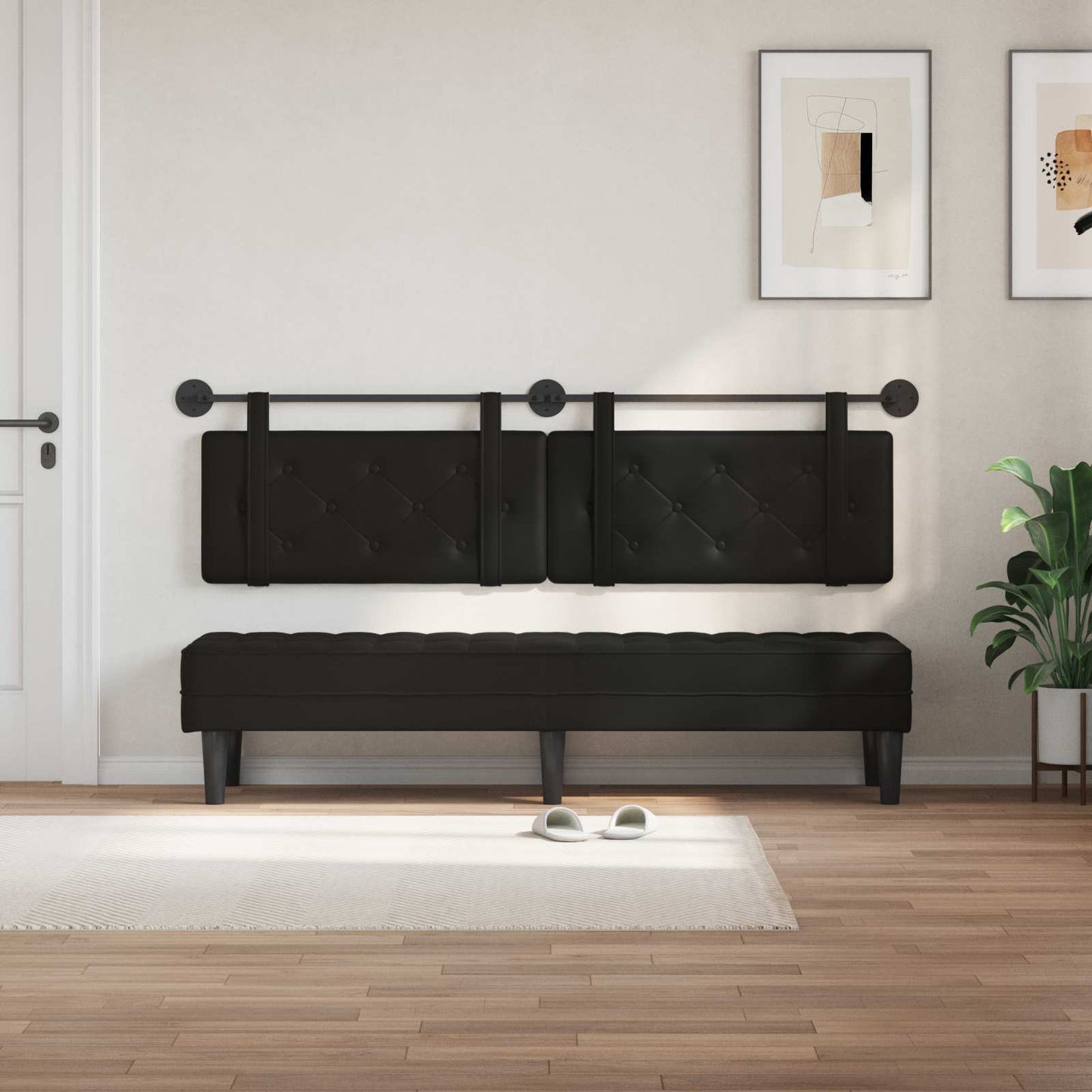 Hangend Hoofdeinde Zwart 190 x 55 x 5 cm Nep Leer