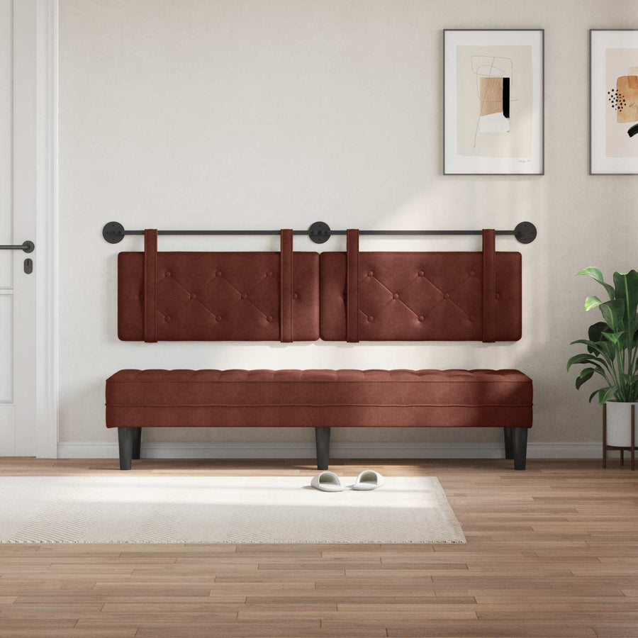 Hangend Hoofdeinde Glanzend Bruin 190 x 55 x 5 cm Antiek PU