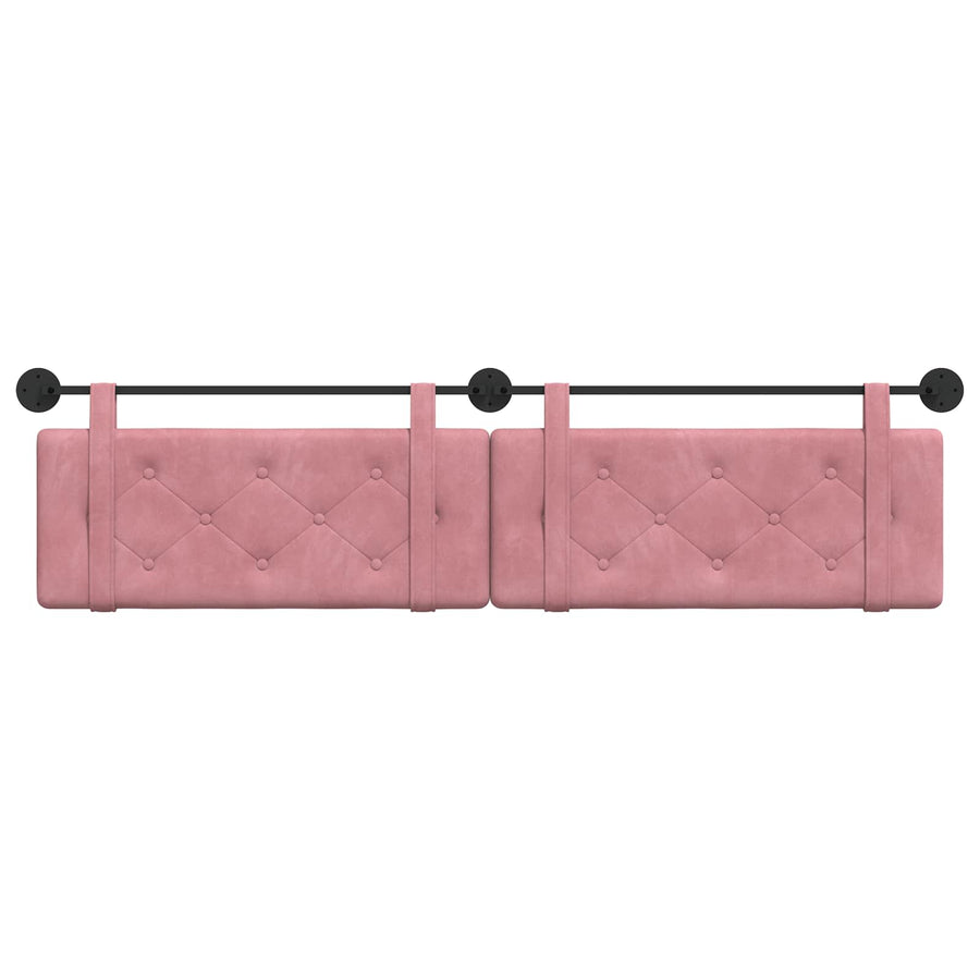 Hangend Hoofdeinde Wandgemonteerd Roze 210 x 55 x 5 cm Fluweel