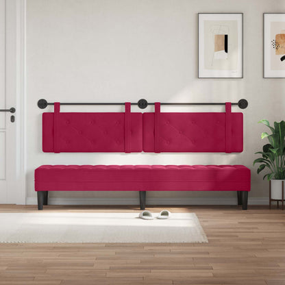 Hangend Hoofdeinde Wijnrood 210 x 55 x 5 cm Fluweel