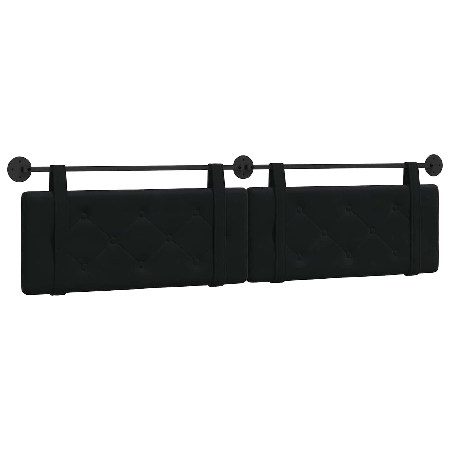 Hangend Hoofdeinde Wandgemonteerd Zwart 210 x 55 x 5 cm Fluweel