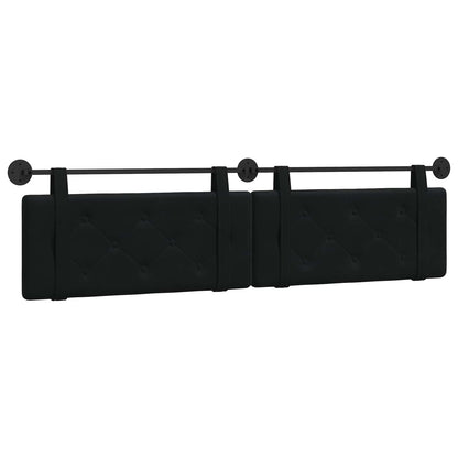 Hangend Hoofdeinde Wandgemonteerd Zwart 210 x 55 x 5 cm Fluweel