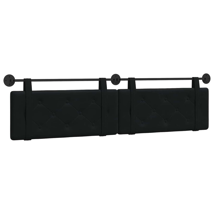 Hangend Hoofdeinde Wandgemonteerd Zwart 210 x 55 x 5 cm Fluweel