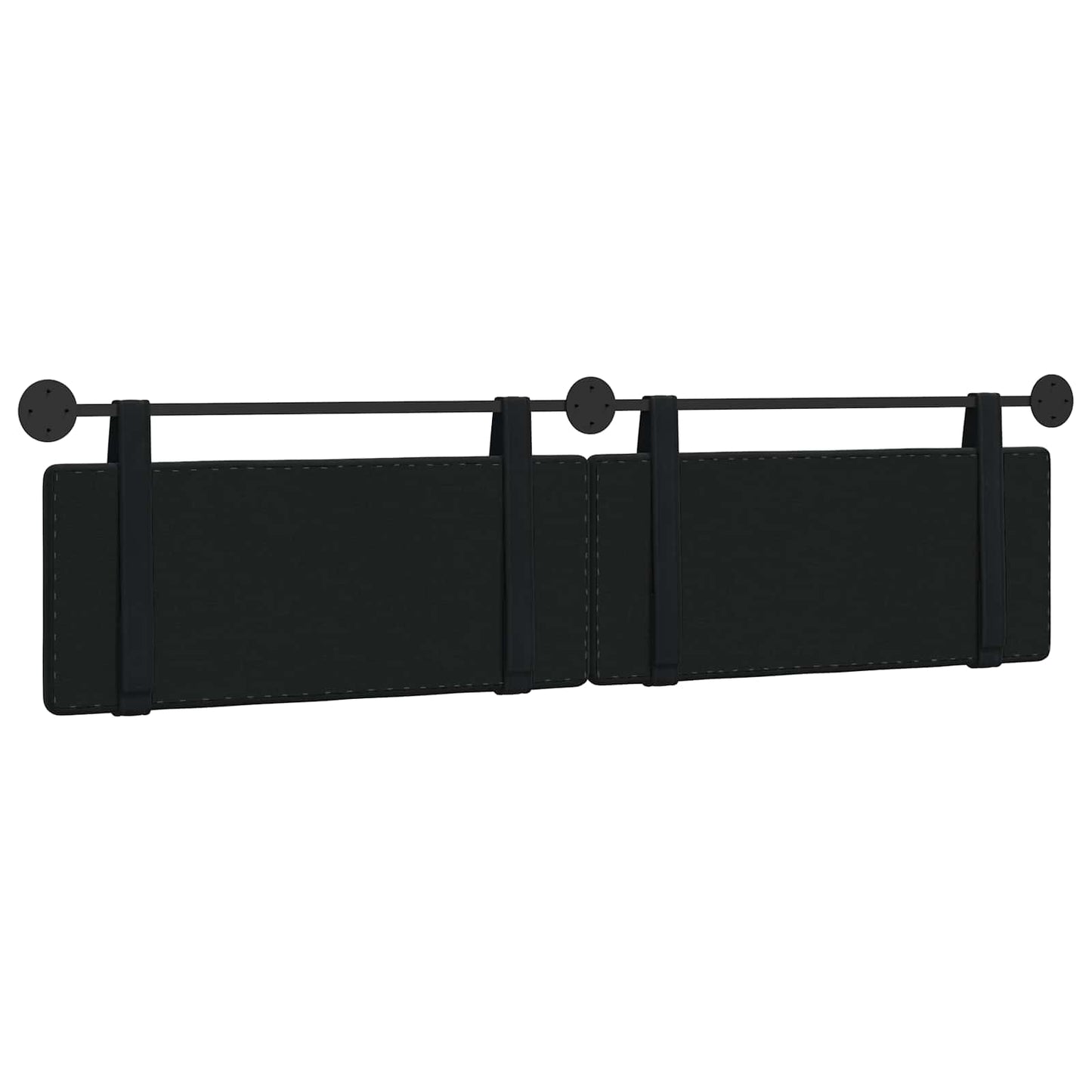 Hangend Hoofdeinde Wandgemonteerd Zwart 210 x 55 x 5 cm Fluweel
