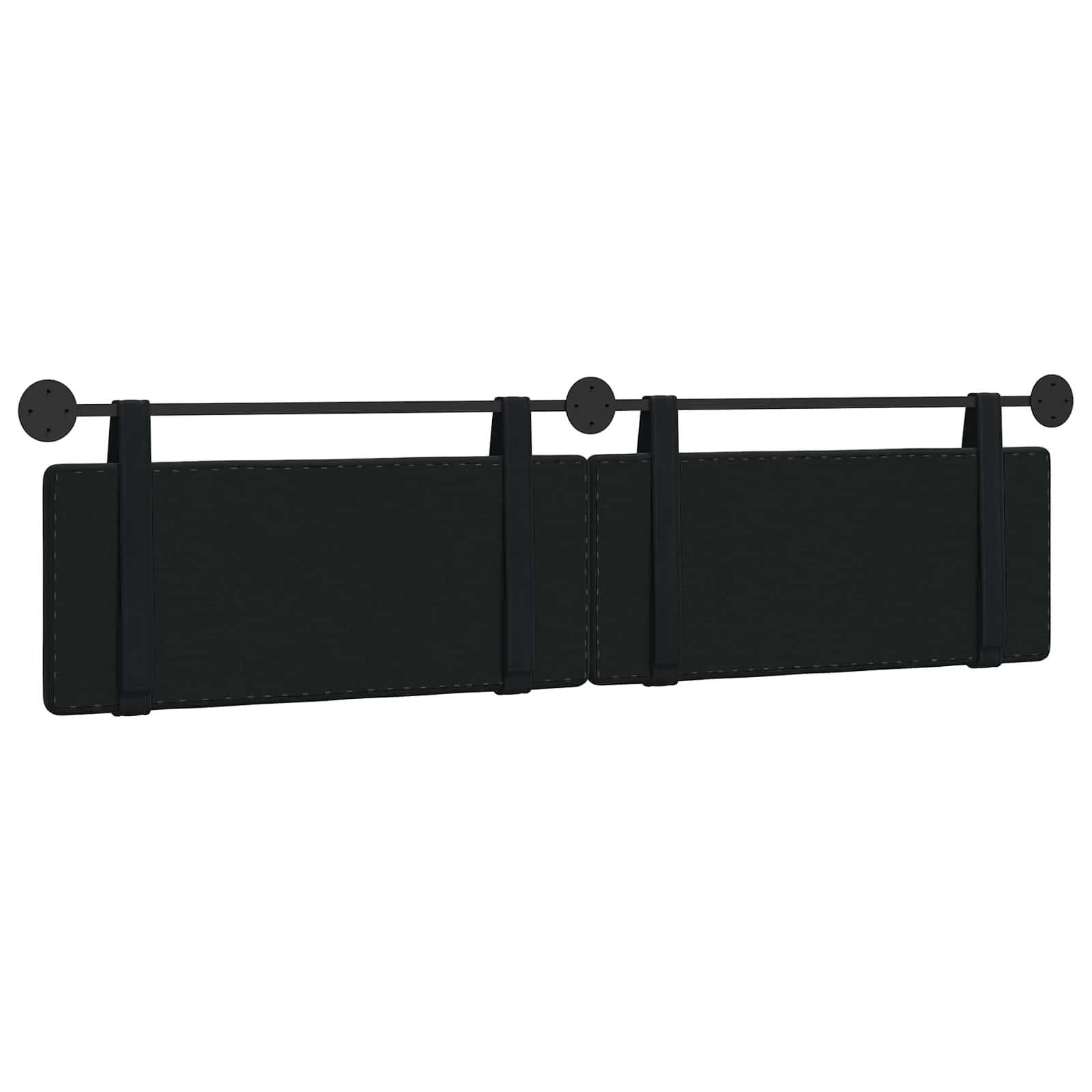 Hangend Hoofdeinde Wandgemonteerd Zwart 210 x 55 x 5 cm Fluweel