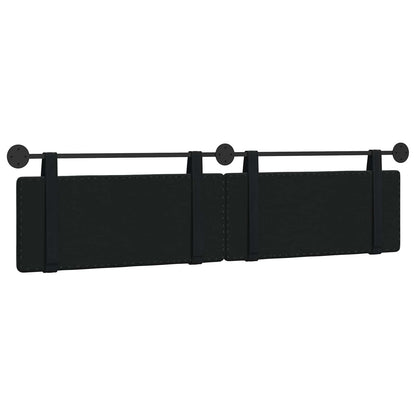 Hangend Hoofdeinde Wandgemonteerd Zwart 210 x 55 x 5 cm Fluweel