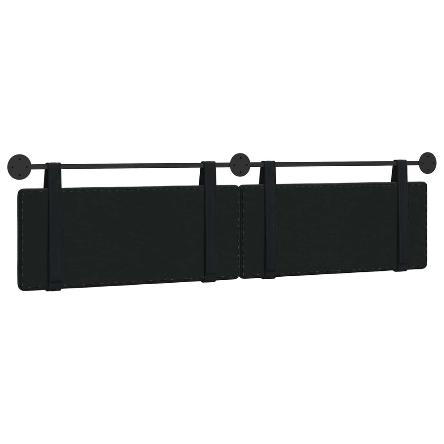 Hangend Hoofdeinde Wandgemonteerd Zwart 210 x 55 x 5 cm Fluweel