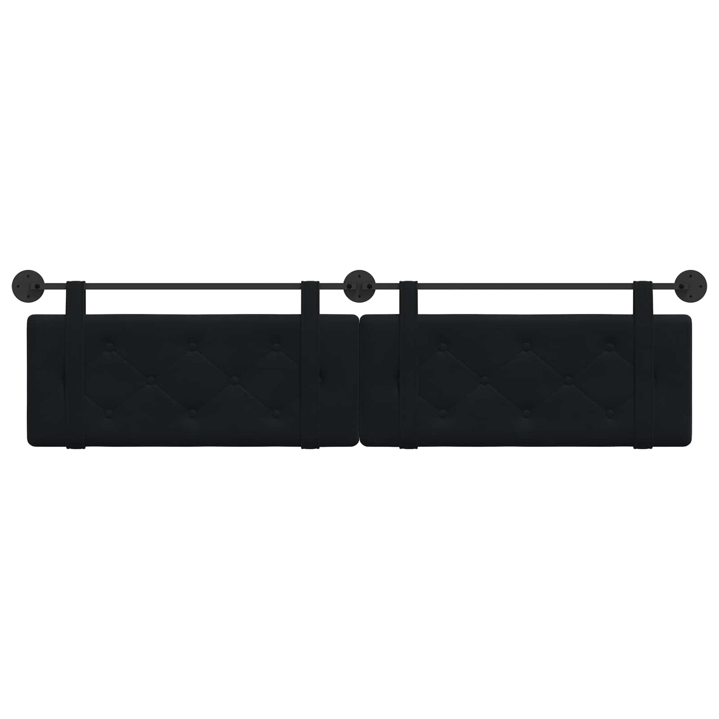Hangend Hoofdeinde Wandgemonteerd Zwart 210 x 55 x 5 cm Fluweel
