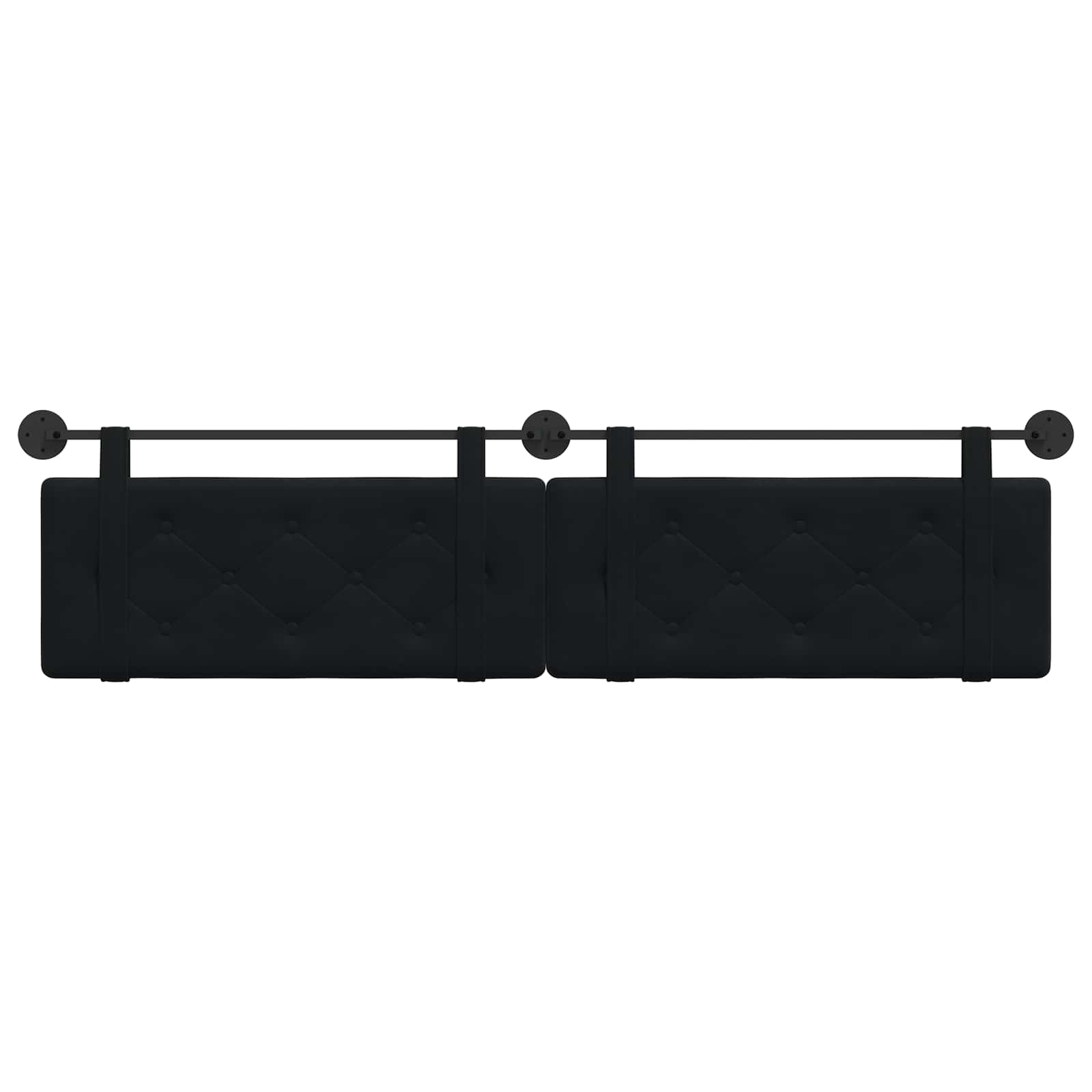 Hangend Hoofdeinde Wandgemonteerd Zwart 210 x 55 x 5 cm Fluweel