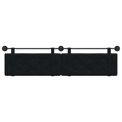 Hangend Hoofdeinde Wandgemonteerd Zwart 210 x 55 x 5 cm Fluweel