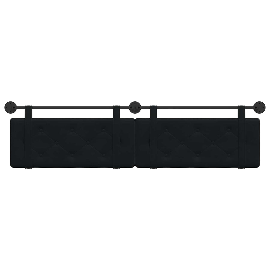 Hangend Hoofdeinde Wandgemonteerd Zwart 210 x 55 x 5 cm Fluweel