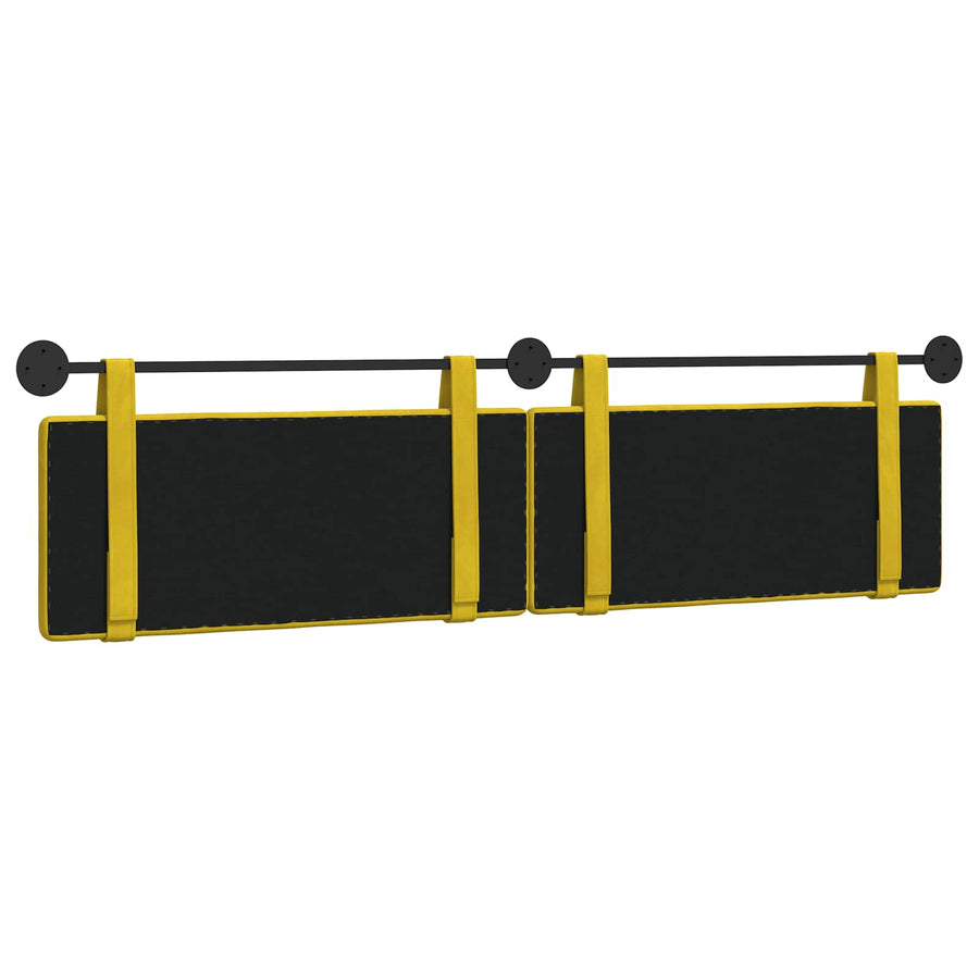 Hangend Hoofdeinde Wandgemonteerd Geel 210 x 55 x 5 cm Fluweel
