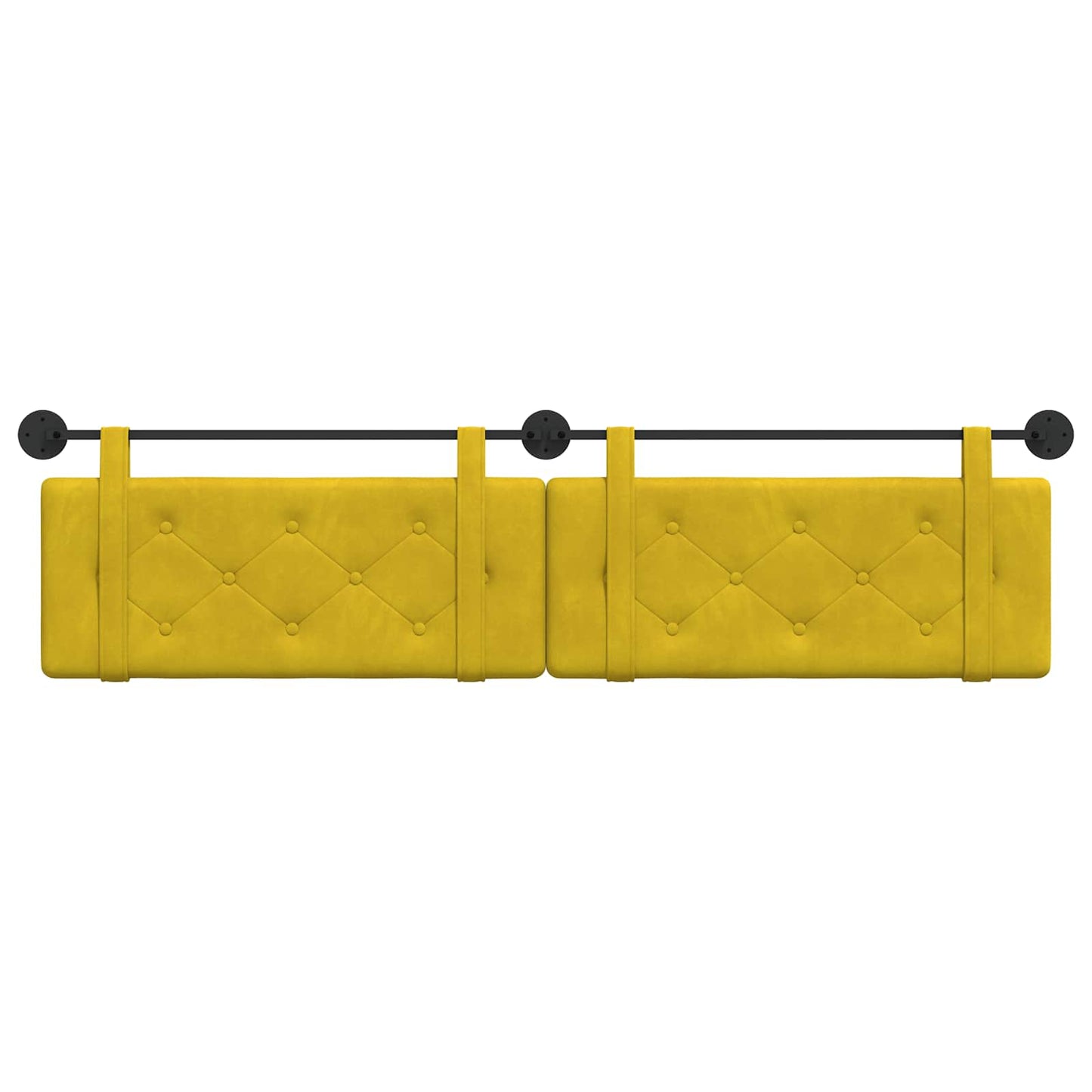Hangend Hoofdeinde Wandgemonteerd Geel 210 x 55 x 5 cm Fluweel