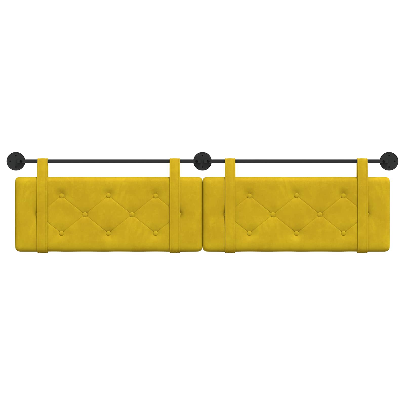 Hangend Hoofdeinde Wandgemonteerd Geel 210 x 55 x 5 cm Fluweel