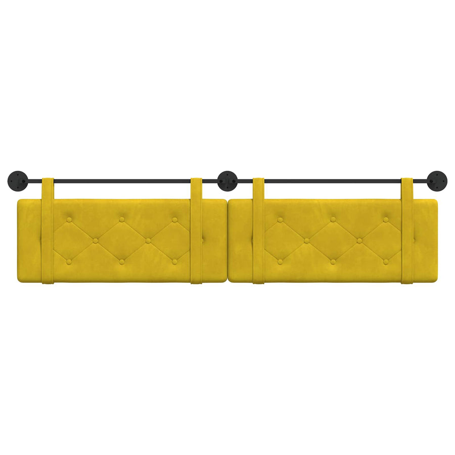 Hangend Hoofdeinde Wandgemonteerd Geel 210 x 55 x 5 cm Fluweel