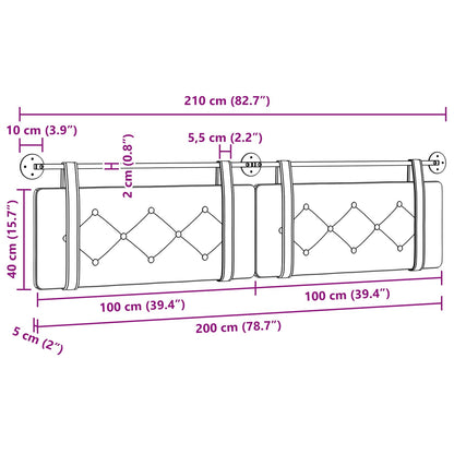 Hangend Hoofdeinde Wandgemonteerd Geel 210 x 55 x 5 cm Fluweel