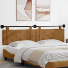 Wall-Mounted Headboard Hanging Brown 210 x 55 x 5 cm Velvet