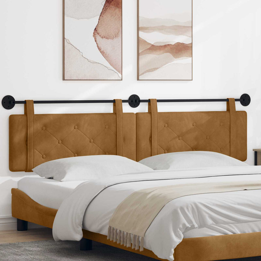 Hangend Hoofdeinde Wandgemonteerd Bruin 210 x 55 x 5 cm Fluweel