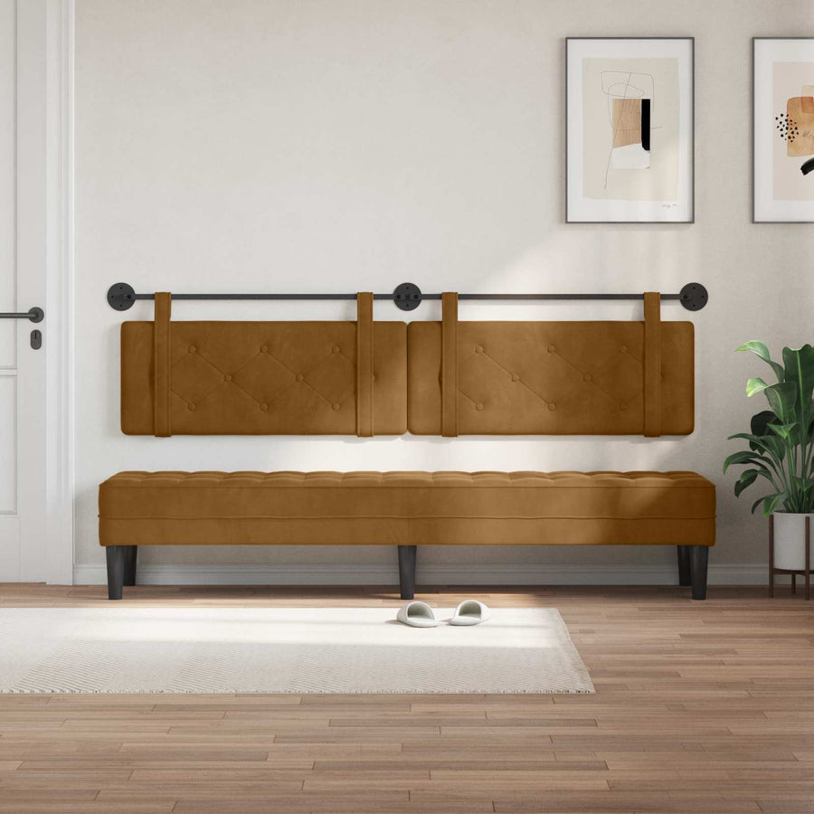 Hangend Hoofdeinde Wandgemonteerd Bruin 210 x 55 x 5 cm Fluweel