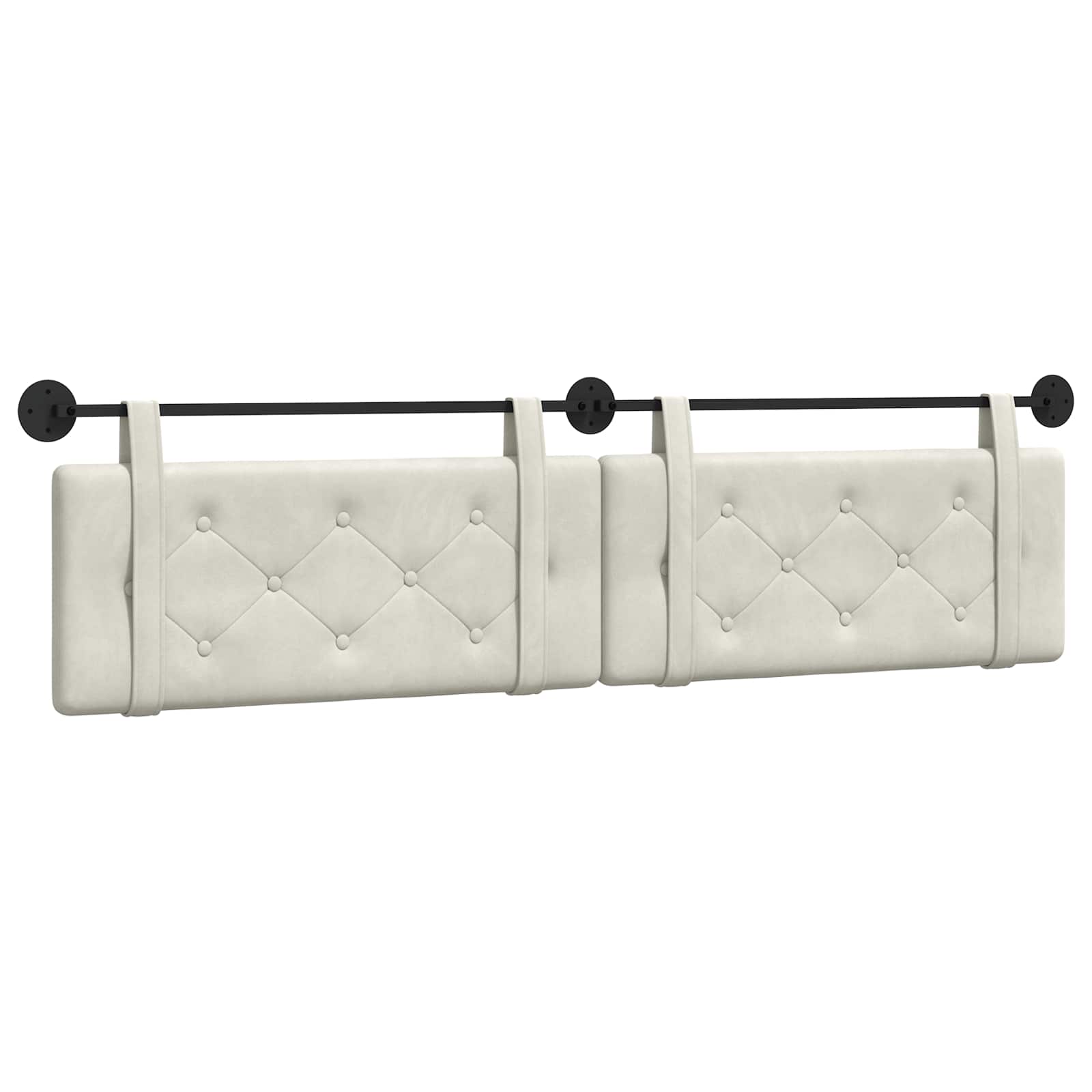 Hangend Hoofdeinde Wandgemonteerd Crème 210 x 55 x 5 cm Fluweel