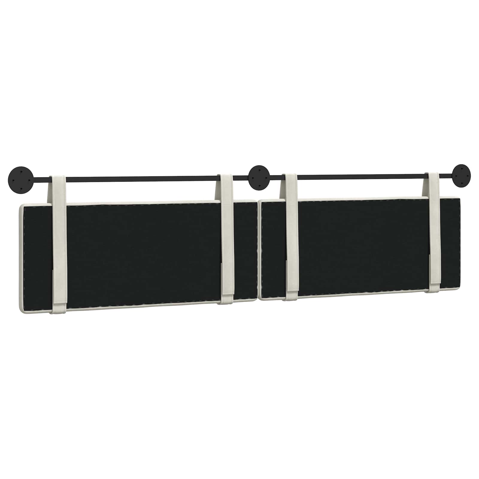 Hangend Hoofdeinde Wandgemonteerd Crème 210 x 55 x 5 cm Fluweel