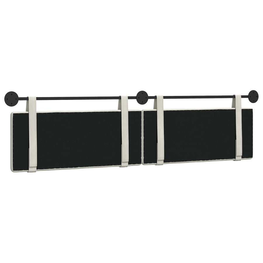 Hangend Hoofdeinde Wandgemonteerd Crème 210 x 55 x 5 cm Fluweel