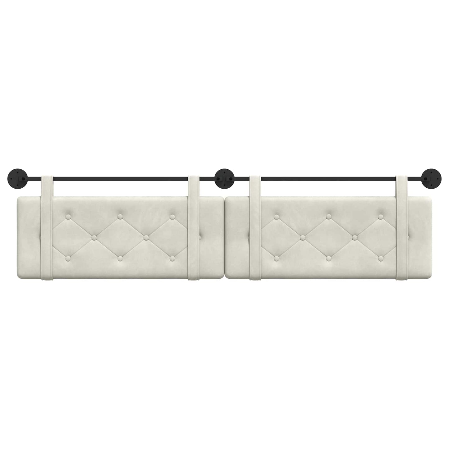 Hangend Hoofdeinde Wandgemonteerd Crème 210 x 55 x 5 cm Fluweel