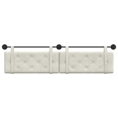 Hangend Hoofdeinde Wandgemonteerd Crème 210 x 55 x 5 cm Fluweel