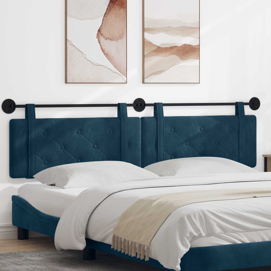 Hangend Hoofdeinde Wandgemonteerd Blauw 210 x 55 x 5 cm Fluweel