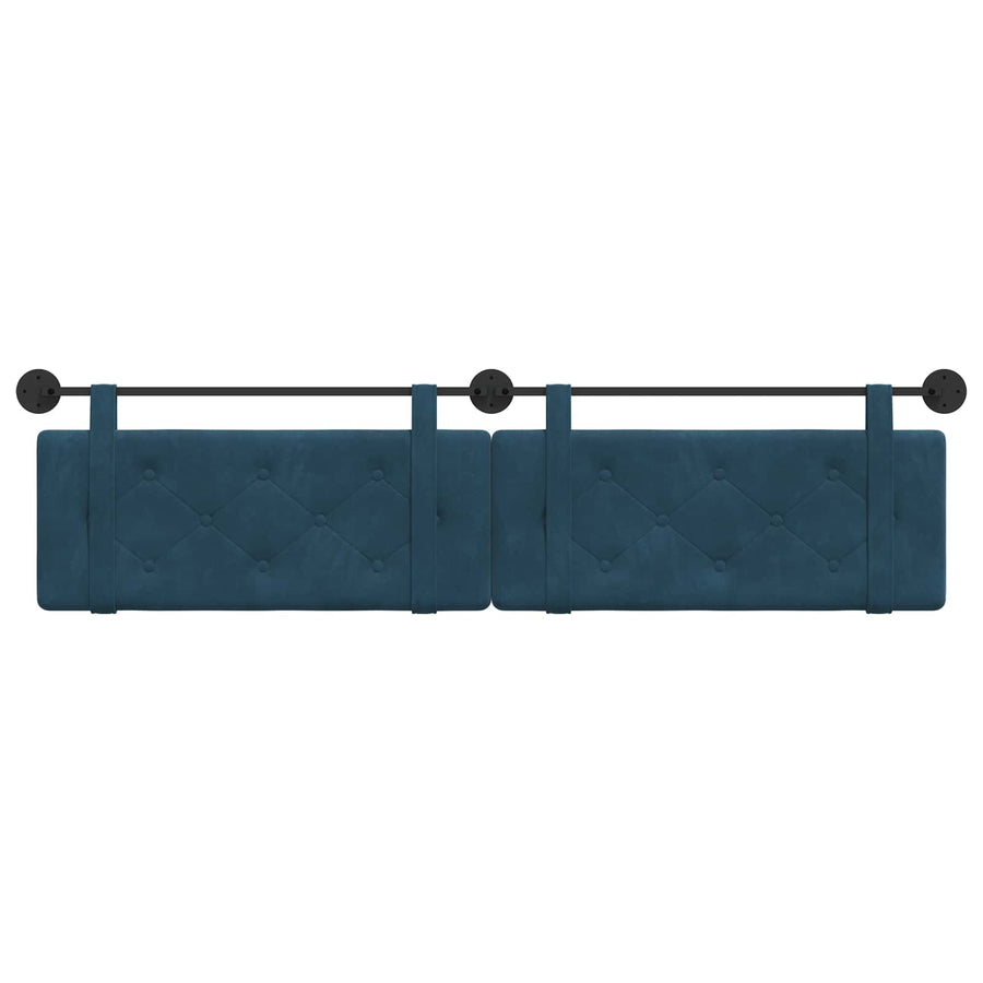 Hangend Hoofdeinde Wandgemonteerd Blauw 210 x 55 x 5 cm Fluweel