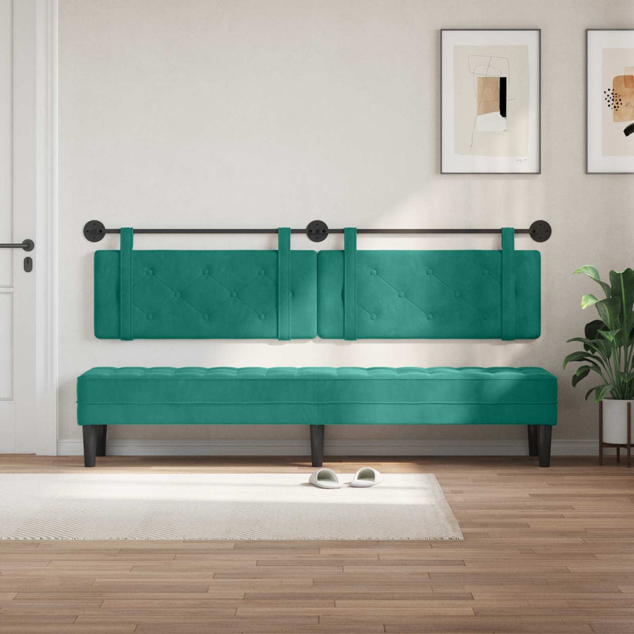 Hangend Hoofdeinde Turquoise 210 x 55 x 5 cm Fluweel